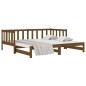 vidaXL Sofá cama extraíble madera de pino marrón miel 2x(80x200) cm vidaXL Sofá cama extraíble madera de pino marrón miel 2x(80x200) cm