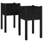 vidaXL Jardineras 2 unidades madera maciza de pino negro 40x40x70 cm vidaXL Jardineras 2 unidades madera maciza de pino negro 40x40x70 cm
