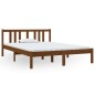 vidaXL Estructura de cama doble madera maciza marrón miel 135x190 cm
