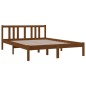 vidaXL Estructura de cama doble madera maciza marrón miel 135x190 cm
