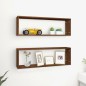 vidaXL Estante cúbico de pared 2 uds madera roble marrón 80x15x26,5 cm vidaXL Estante cúbico de pared 2 uds madera roble marrón 80x15x26,5 cm