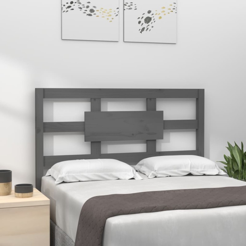 vidaXL Cabecero de cama madera maciza de pino gris 80,5x4x100 cm vidaXL Cabecero de cama madera maciza de pino gris 80,5x4x100 cm