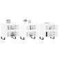 vidaXL Aparadores 3 uds madera contrachapada blanco brillo vidaXL Aparadores 3 uds madera contrachapada blanco brillo