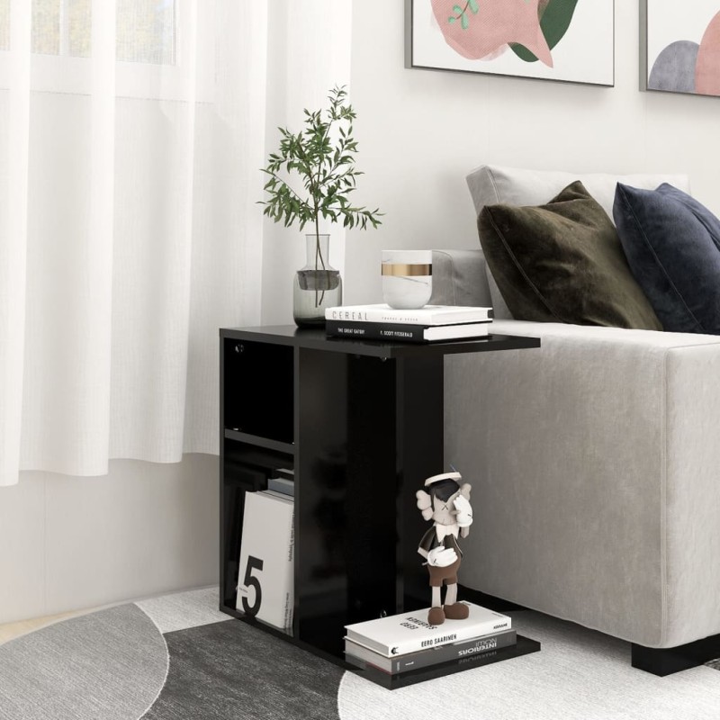 vidaXL Mesa auxiliar de madera contrachapada negro 50x30x50 cm vidaXL Mesa auxiliar de madera contrachapada negro 50x30x50 cm