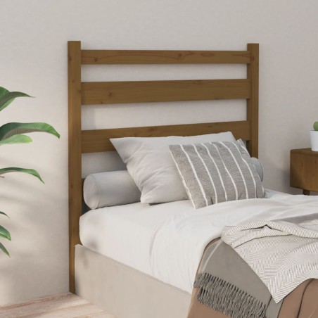 vidaXL Cabecero de cama madera maciza de pino marrón miel 81x4x100 cm