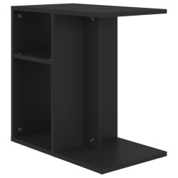 vidaXL Mesa auxiliar de madera contrachapada negro 50x30x50 cm
