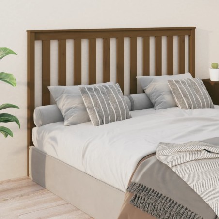 vidaXL Cabecero de cama madera maciza de pino marrón miel 126x6x101 cm
