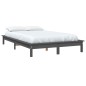 vidaXL Estructura de cama madera maciza de pino gris 135x190 cm vidaXL Estructura de cama madera maciza de pino gris 135x190 cm