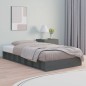 vidaXL Estructura de cama de madera maciza gris 90x200 cm