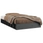 vidaXL Estructura de cama de madera maciza gris 90x200 cm