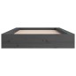 vidaXL Estructura de cama de madera maciza gris 90x200 cm