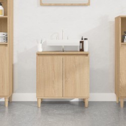 vidaXL Armario de lavabo madera contrachapada roble Sonoma 58x33x60 cm