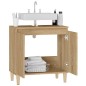 vidaXL Armario de lavabo madera contrachapada roble Sonoma 58x33x60 cm vidaXL Armario de lavabo madera contrachapada roble Sonoma 58x33x60 cm