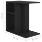 vidaXL Mesa auxiliar de madera contrachapada negro 50x30x50 cm vidaXL Mesa auxiliar de madera contrachapada negro 50x30x50 cm
