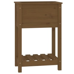 vidaXL Jardinera de madera maciza de pino marrón 54x34,5x81 cm