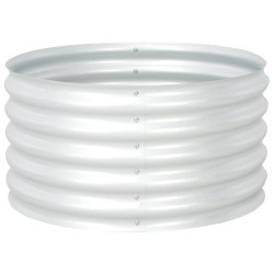 vidaXL Arriate de acero galvanizado plateado 80x80x44 cm