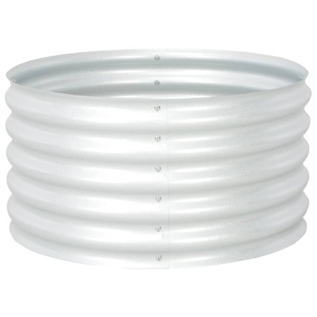 vidaXL Arriate de acero galvanizado plateado 80x80x44 cm
