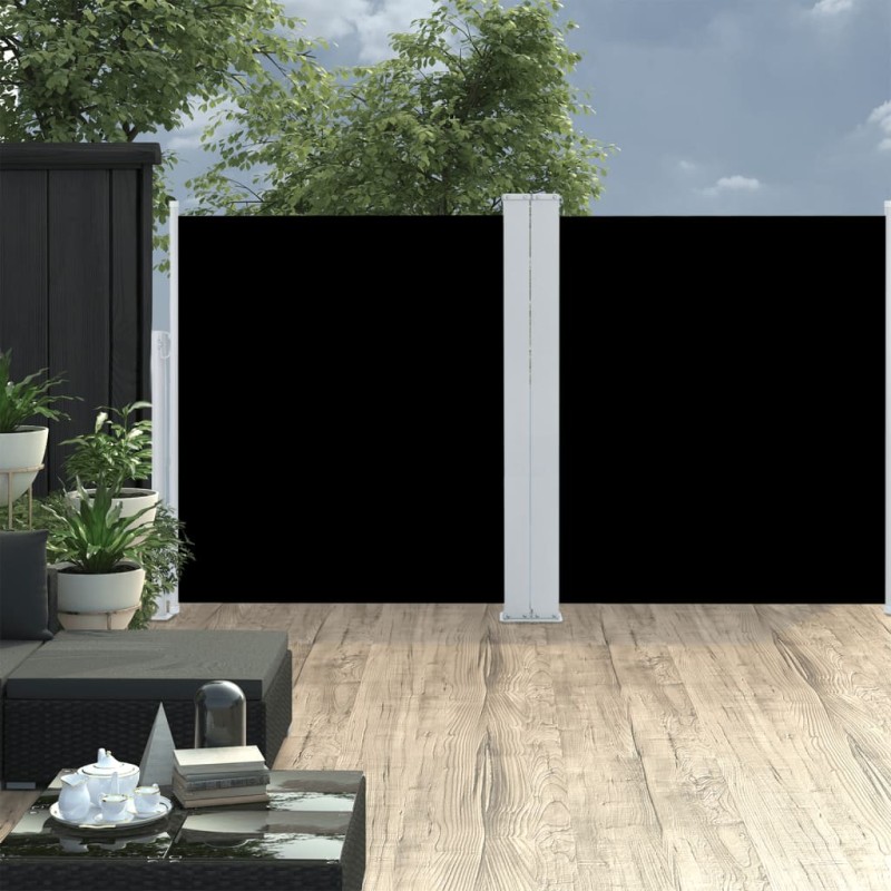 vidaXL Toldo lateral retráctil negro 140x600 cm vidaXL Toldo lateral retráctil negro 140x600 cm