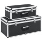 vidaXL Cajas de almacenamiento 2 unidades aluminio negro vidaXL Cajas de almacenamiento 2 unidades aluminio negro