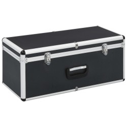 vidaXL Cajas de almacenamiento 2 unidades aluminio negro 