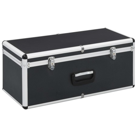vidaXL Cajas de almacenamiento 2 unidades aluminio negro 