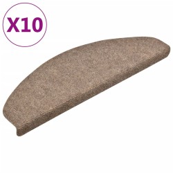vidaXL Alfombrilla autoadhesiva de escalera 10 uds 65x21x4 cm crema