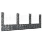 vidaXL Cesta de gaviones forma de U 4 postes de hierro 380x20x150 cm vidaXL Cesta de gaviones forma de U 4 postes de hierro 380x20x150 cm