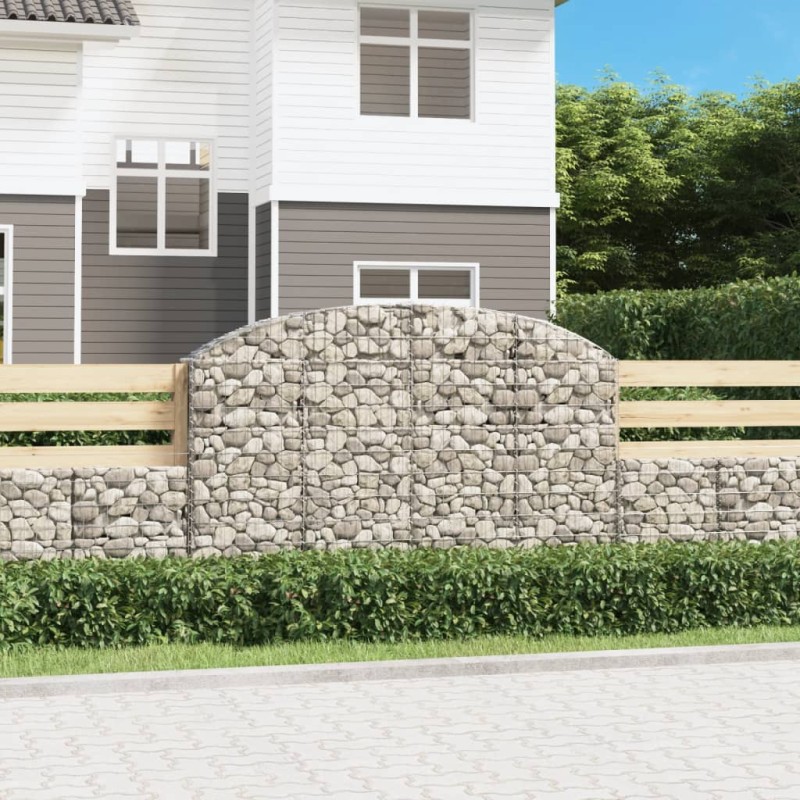 vidaXL Cesta gaviones forma arco hierro galvanizado 200x30x120/140 cm vidaXL Cesta gaviones forma arco hierro galvanizado 200x30x120/140 cm