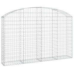 vidaXL Cesta gaviones forma arco hierro galvanizado 200x30x120/140 cm