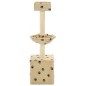 vidaXL Rascador para gatos poste de sisal 105 cm huellas beige