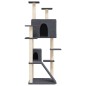vidaXL Rascador para gatos con postes de sisal gris oscuro 153 cm vidaXL Rascador para gatos con postes de sisal gris oscuro 153 cm