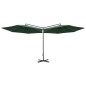 vidaXL Sombrilla doble con palo de acero verde 600 cm vidaXL Sombrilla doble con palo de acero verde 600 cm