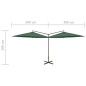 vidaXL Sombrilla doble con palo de acero verde 600 cm vidaXL Sombrilla doble con palo de acero verde 600 cm