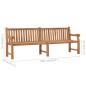 vidaXL Banco de jardín de madera maciza de teca 228 cm vidaXL Banco de jardín de madera maciza de teca 228 cm