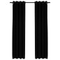 vidaXL Cortinas opacas con ojales look de lino 2 pzas negro 140x245 cm vidaXL Cortinas opacas con ojales look de lino 2 pzas negro 140x245 cm