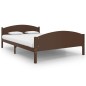 vidaXL Estructura de cama madera maciza pino marrón oscuro 140x200 cm