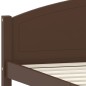 vidaXL Estructura de cama madera maciza pino marrón oscuro 140x200 cm