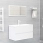 vidaXL Juego de muebles de baño madera de ingeniería blanco brillo vidaXL Juego de muebles de baño madera de ingeniería blanco brillo