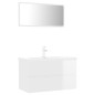 vidaXL Juego de muebles de baño madera de ingeniería blanco brillo vidaXL Juego de muebles de baño madera de ingeniería blanco brillo