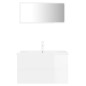 vidaXL Juego de muebles de baño madera de ingeniería blanco brillo vidaXL Juego de muebles de baño madera de ingeniería blanco brillo