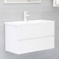vidaXL Juego de muebles de baño madera de ingeniería blanco brillo vidaXL Juego de muebles de baño madera de ingeniería blanco brillo