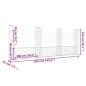 vidaXL Cesta de gaviones forma de U 4 postes de hierro 380x20x150 cm vidaXL Cesta de gaviones forma de U 4 postes de hierro 380x20x150 cm