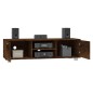 vidaXL Mueble para TV madera contrachapada roble ahumado 140x40,5x35cm vidaXL Mueble para TV madera contrachapada roble ahumado 140x40,5x35cm