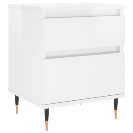 vidaXL Mesita de noche madera contrachapada blanco brillo 40x35x50 cm