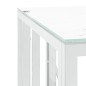vidaXL Mesa de centro acero inoxidable y vidrio plateada 50x50x50 cm vidaXL Mesa de centro acero inoxidable y vidrio plateada 50x50x50 cm