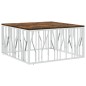 vidaXL Mesa de centro acero inoxidable y madera reciclada plateada vidaXL Mesa de centro acero inoxidable y madera reciclada plateada