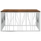vidaXL Mesa de centro acero inoxidable y madera reciclada plateada vidaXL Mesa de centro acero inoxidable y madera reciclada plateada