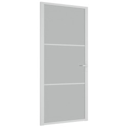 vidaXL Puerta interior de vidrio y aluminio blanco mate 93x201,5 cm