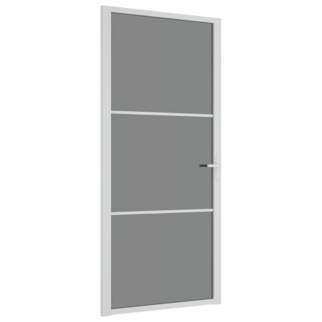 vidaXL Puerta interior vidrio EGS y aluminio blanco 93x201,5 cm