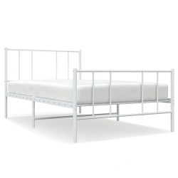 vidaXL Estructura cama metal con cabecero y pie cama blanca 107x203 cm